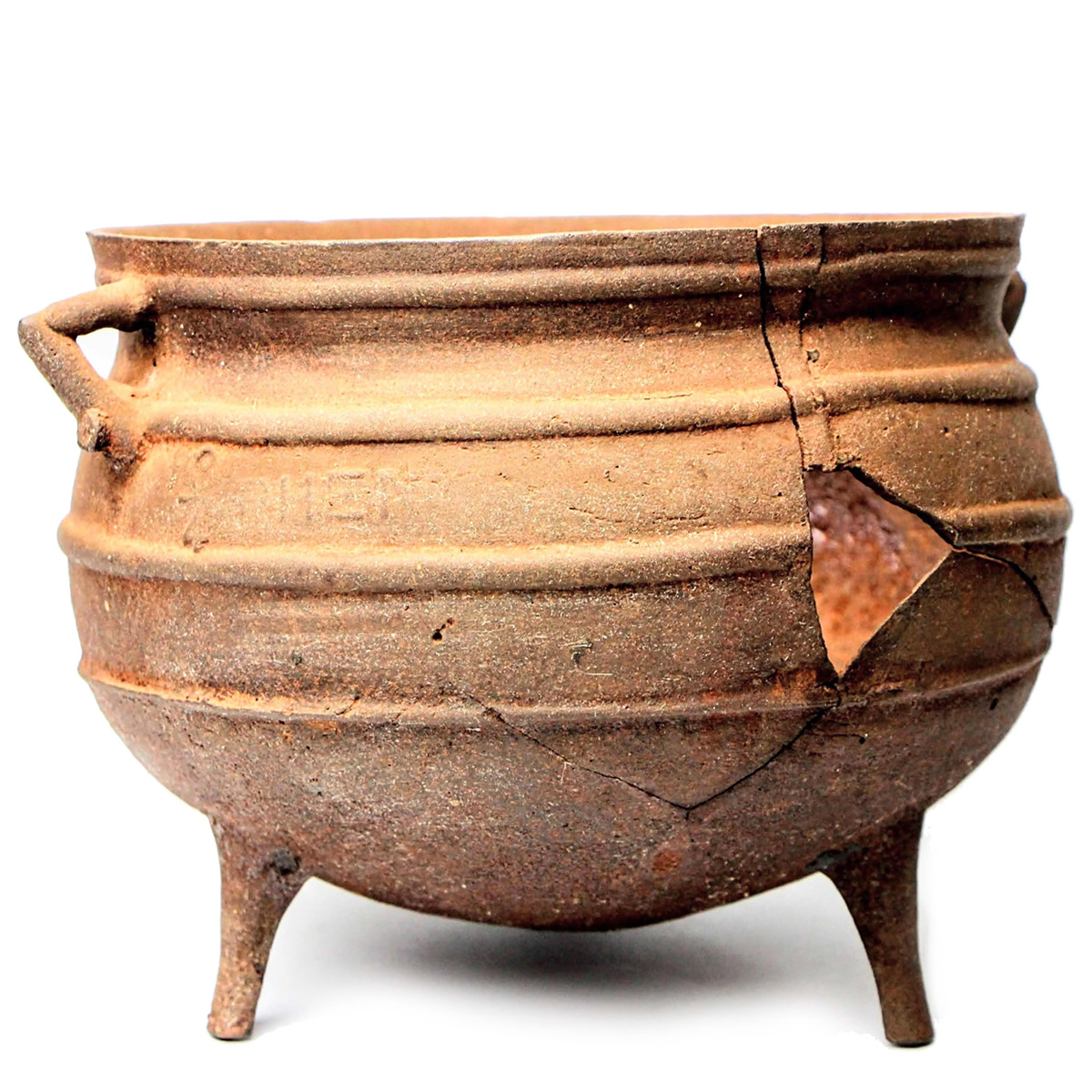 Panela de ferro do acervo de colonização